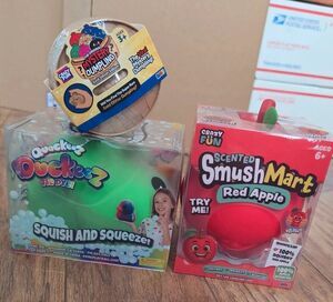 Squishy Sensory Toy Lot Smushmart Red Apple Quackeez Duck Mystery Dumpling